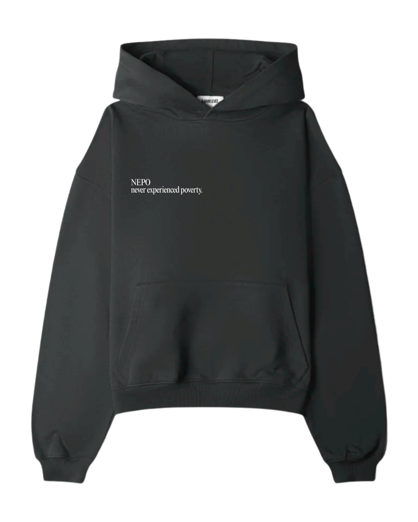 'Washed Black' NEPO Cropped Oversized Hoodie (Member Only)